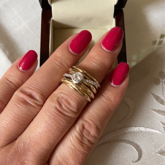 ❤️❤️❤️EFFY 14K White&Yellow Gold Diamond Ring ❤️❤️ - Picture 2 of 16